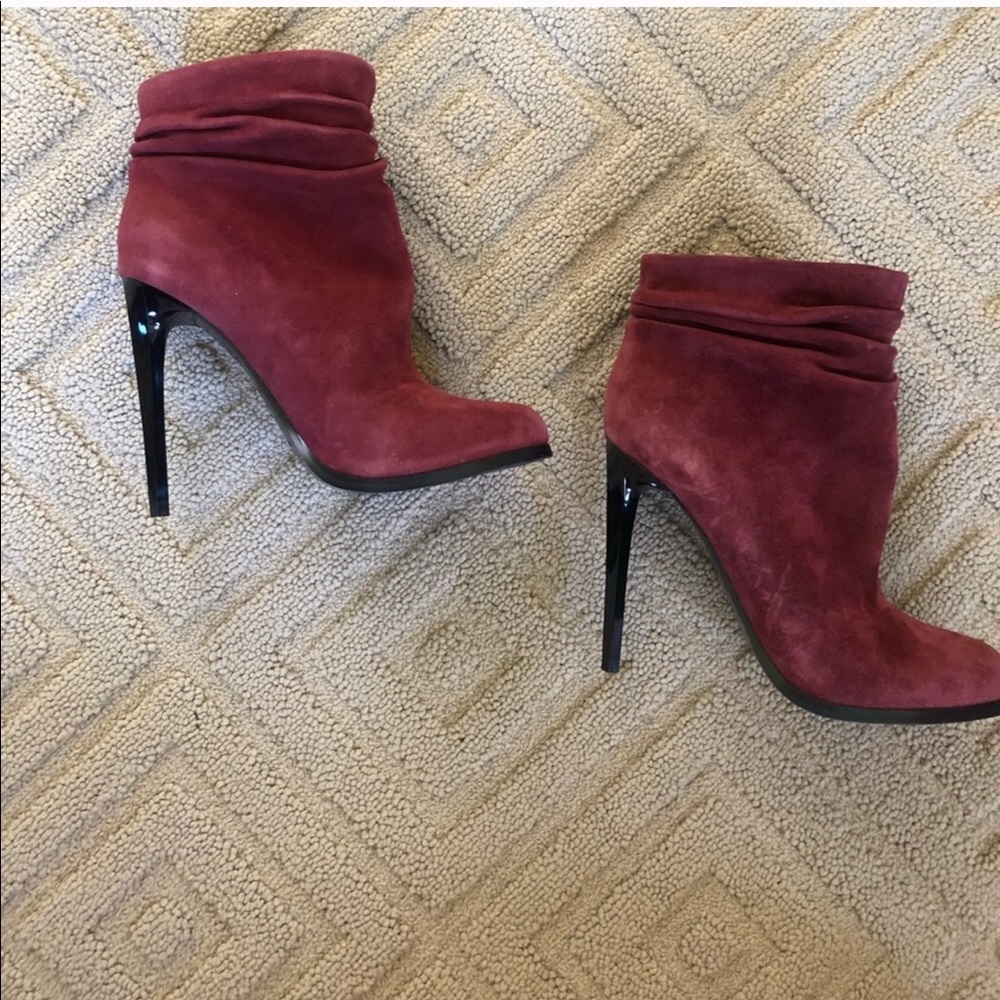 Aldo maroon suede booties